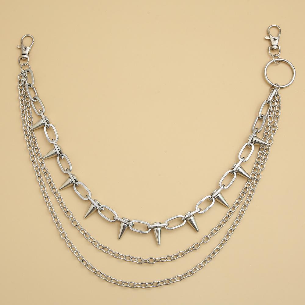 Hip Hop Multilevel Metal Pant Chain - European & American Style Decorative Waist Chain