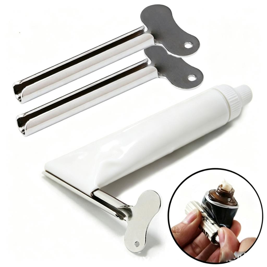 1/2/4/6pcs Stainless Steel Toothpaste Tube Squeezers Metal Key Toothpaste Squeezers for Bathroom Hair Dye Cosmetic Tubes Squeezer