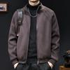 Men's High-Neck White Down Jacket: 2025 Autumn/Winter Knitted Sweater Coat, Casual and Plus Size.