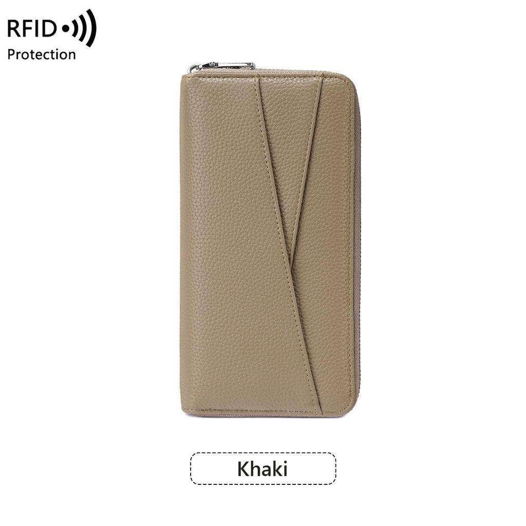 New Anti-magnetic Women's Wallet, Liwen Multi-compartment Passbook, Long Wallet, Simple and Large-capacity Clutch.