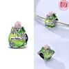 Charms Copper Plated Green Perfume Bottle Flower Pendants Fit Original Bracelet Beads Women Jewellery Making Diy