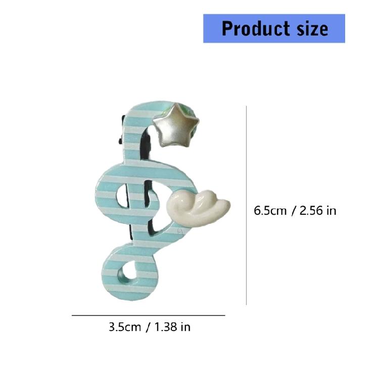 Unique Music Note Hair Clip Comfortable Wear Acrylic Hair Barrette Spring Side Clip For Music Festival Event Celebration