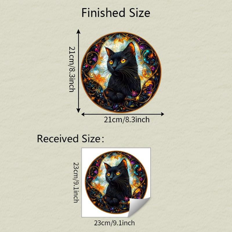 

Fun-JD060 Мультяшный черный кот Украшение и декор стеклянного окна Электростатическая УФ-наклейка на окно