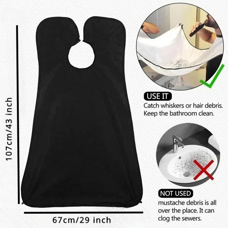 1pc Male Shaving Aprons Creative Wall Mirror Suction Haircut Wrap Cape Home Salon Moustache Beard Shaving Apron Cleaning Bib