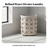 Woven Laundry Basket with Liner Decorative Storage Rigid for Bedroom