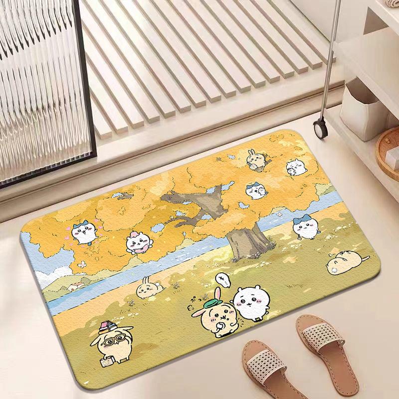 Cartoon Animal Chii Kawa Usagi Carpet Mat Cute Kawaii Chiikawa Rug Soft Non-Slip Home Decoration For Kids Room Welcome Mat