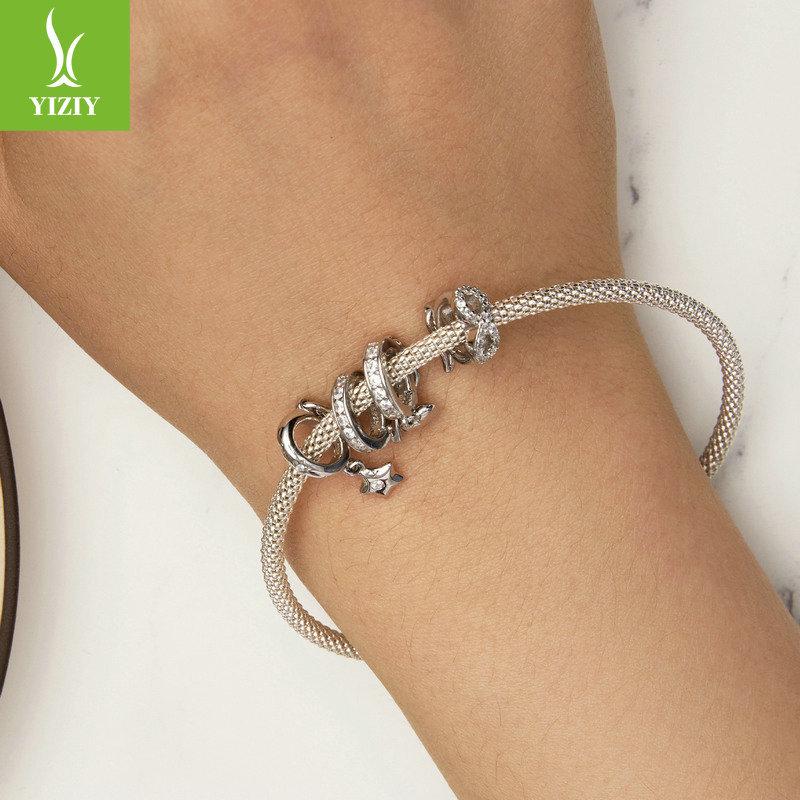 Simple Universal Bracelet Bead Clip Buckle, Fashionable Versatile Unlimited Love S925 Sterling Silver Accessories
