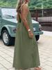 Vestido Tejido Holgado sin Espalda con Tirantes Finos para Mujer Tallas Grandes
