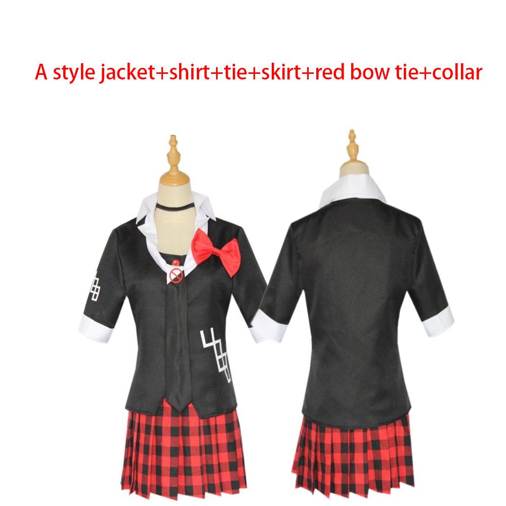 Anime-Spiel Danganronpa, Cosplay-Kostüm, Enoshima Junko Uniform, Kaffee-Arbeitskleidung, Kurzer Rock, Monokuma Kopfschmuck