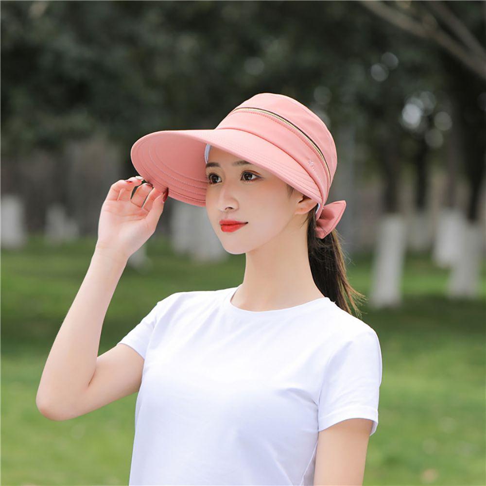Beach Ladies Cycilng Big Brim Travel Empty Top Removable Sun Hat Women Cap Bucket Hat Fisherman Hat