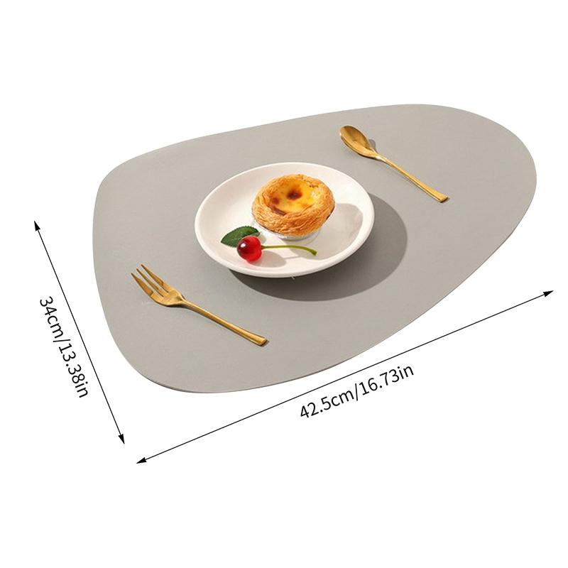Irregular Shape PU Leather Placemats Set Oil-Proof Waterproof Dual-Sided Place Mats For Kitchen Bistro Tables Bars Coffee Shops
