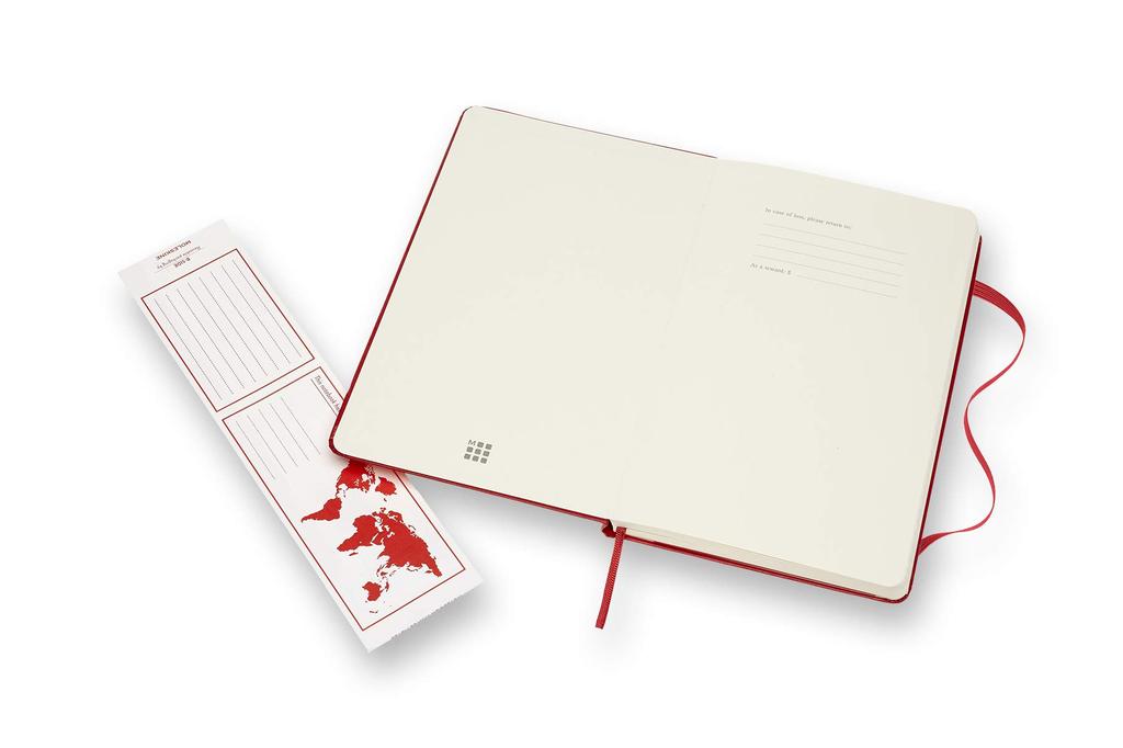 Moleskine Classic Horizontal Large Size x QP060R Notebook, Hardcover, Ruled, (13cm 21cm), Red,