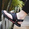 Summer Outwear Men's Leather Sandals Dual purpose Slippers Men's Trendy Soft Sole Sandals Men's Trendy Feet Clipping
