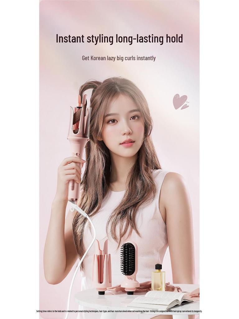 3-in-1 Automatic Hair Curler with Interchangeable Heads for Big Waves, Straight Hair, Corn Waves, & Egg Rolls