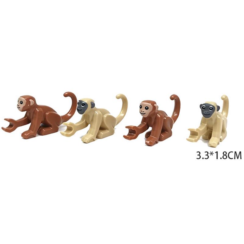 MOC Zoo Animals Building Blocks African Elephant Camel Deer Wolf Crocodile Tiger Lion Sheep Warhorse Mini Brick Kid Toy Gift S06