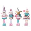 Retractable Christmas Doll with Retractable Legs Pink Santa Claus Snowman Elk Standing Doll for Home Display and Festive Window