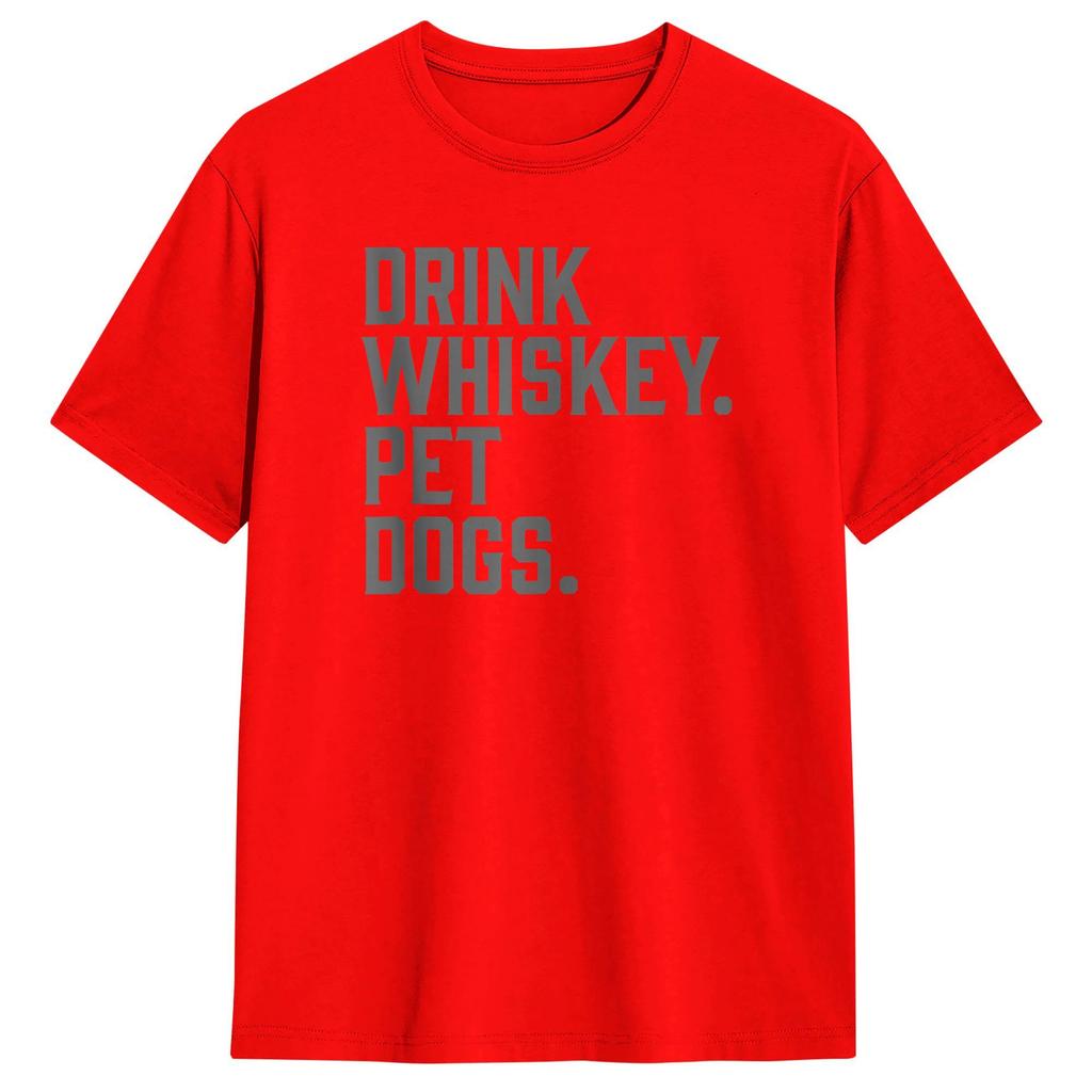 Drink Whiskey Pet Dogs Funny TShirt Unisex Vintage T Shirts Summer ONeck Trendy Cool Tee Shirt Print Oversized Clothes