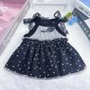 Pet Spring and Summer Sleeveless Vest Dog Polka Dot Skirt Lace Bow Teddy Top Dog Clothes for Small Dogs Puppy