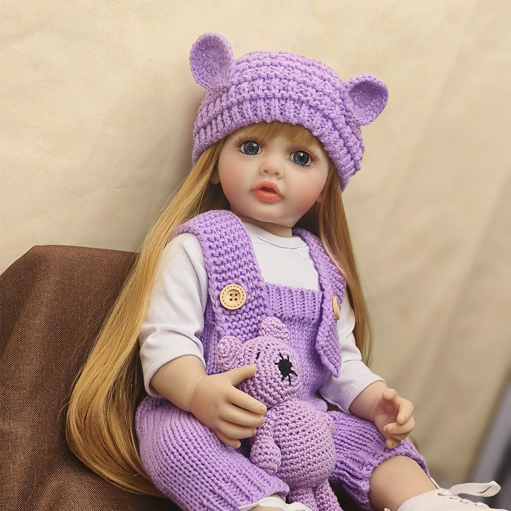 55CM realistické reborn panenky realistické celosilikonové dětské bebe vinyl 50cm novorozená holčička, princezna, batole, hračka dárek