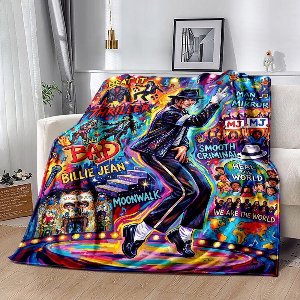 Pop: Michael Jackson Decke Weich & Gemütlich Geeignet für Sofa Wohnzimmer Bürostuhl Vier Jahreszeiten Vielseitig Modern