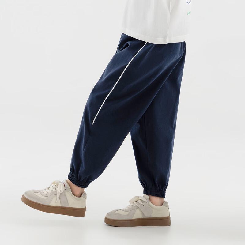 Duoduojia Boys' Striped Cool-Feel Knitted Jogger Pants