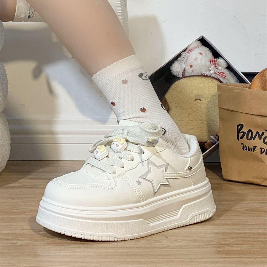 Milk fufu explosive change milk cat platform white shoes women's 2025 summer new breathable versatile casual board shoes