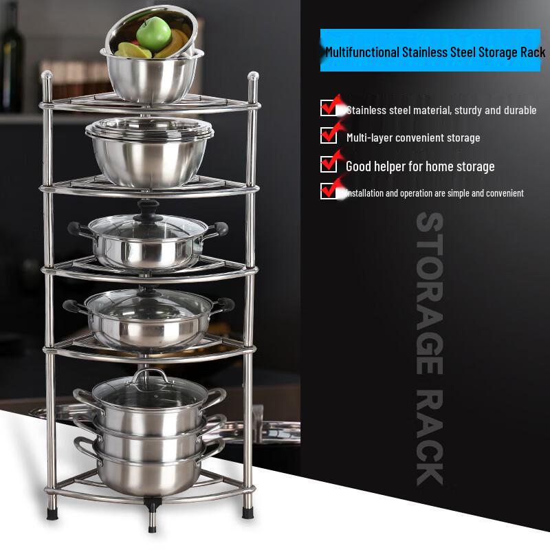 Eight-Tier Deer Color Stainless Steel Corner Shelf