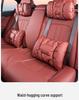 Nappa Leather Car Headrest & Lumbar Support Pillow Set - Universal Comfort Interior Accessory