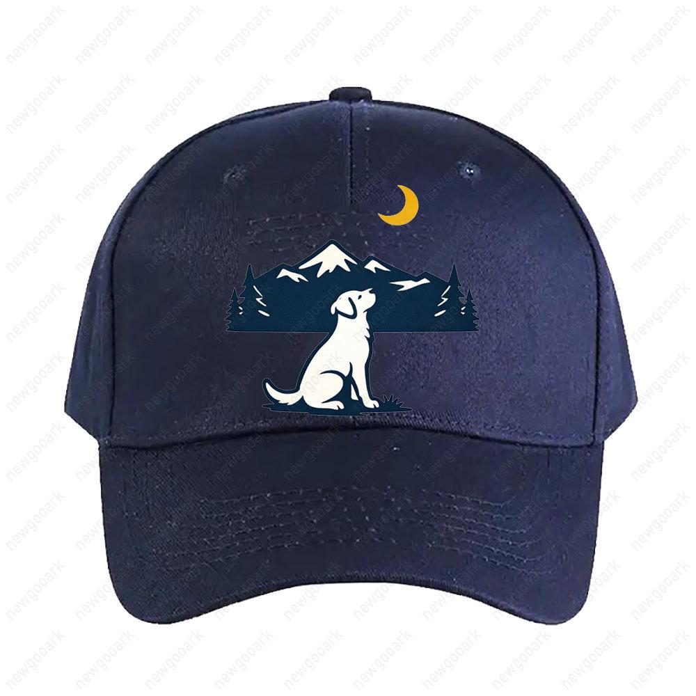 Labrador Retriever Minimal Mountain Moon Badge Cap Summer Women Unisex Adult Peaked Hat Fashion Casual Adjustable