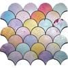 1Pcs Fan Shape Mosaic Ceramic Personality DIY Background Wall Bathroom Homestay Pool Kitchen Bathroom Wall Paper Home Decoration