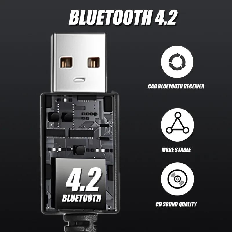 1/2PCS USB Bluetooth Receiver 3.5mm Inline Bluetooth Audio Adapter Car 4.2 Bluetooth Receiver Audio for Car Speaker Amplifier