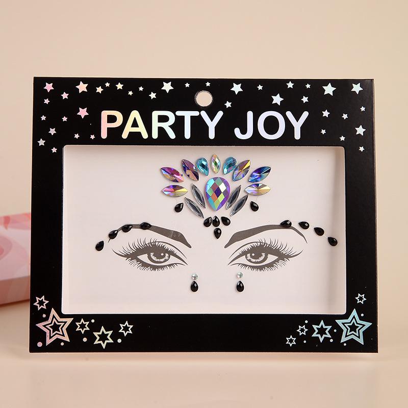 Pegatinas de Pedrería PARTYJOY: Gemas para Maquillaje de Rostro y Ojos para Festivales de Música