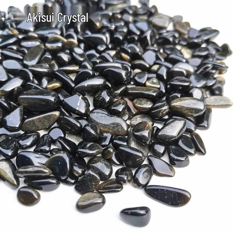 Natural Gold Obsidian Stones for Aquarium, Landscape, Flower Pot Decoration, and Purification, Demagnetization Stone