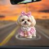 Cute Shih Tzu Dog Pendant for Car Mirrors. Perfect for Anniversaries, Valentine's Day, and Christmas.