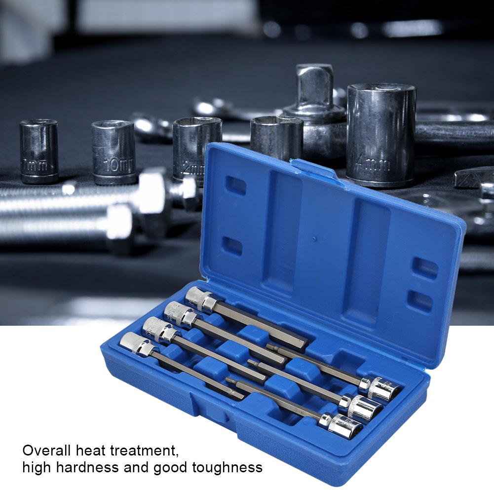 7pcs 3 8 Square Socket Bit with 1 8 3 16 7 32 1 4 9 32 5 16 3 8 Hex Extend Long Bit Socket Set