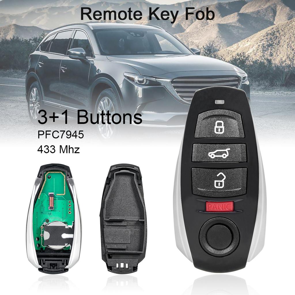 433Mhz 3+1Buttons Smart Car Remote Key with ID46 / PCF7945 Chip Fit for V-W Toua-reg 2010-2014