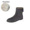 Fashion NEW Autumn Women Boots Sheep Suede Leather Shoes for Women Round Toe Low Heel Shoes Slip-on Chelsea Boots Zipper Short Boots