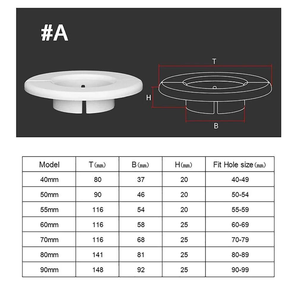Plastic Air Conditioning Pipes Wall Decorative Cover Rosettes Cover Rosette Cable Entry Cable Passage 40-80mm Hole Cover