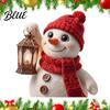 Festival Atmosphere Decor Christmas Snowman with Lantern Window Cling, Cute Static Glass Sticker, PVC Decals Reusable Sticker for Doors and