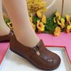 T-shaped Flat-soled Comfortable Leather Shoes Autumn New Retro Single Shoes Beef Tendon Soft-soled Low-top Shoes