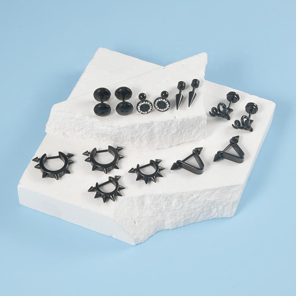 16G Surgical Steel Tapers Barbell Earrings Piercing Ear Hoop Cartilage Studs Lobe Helix Body Jewelry for Women Men-for Weddings
