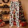 Damen Weihnachtsdruck Hose Lässige Hose ohne Taschen