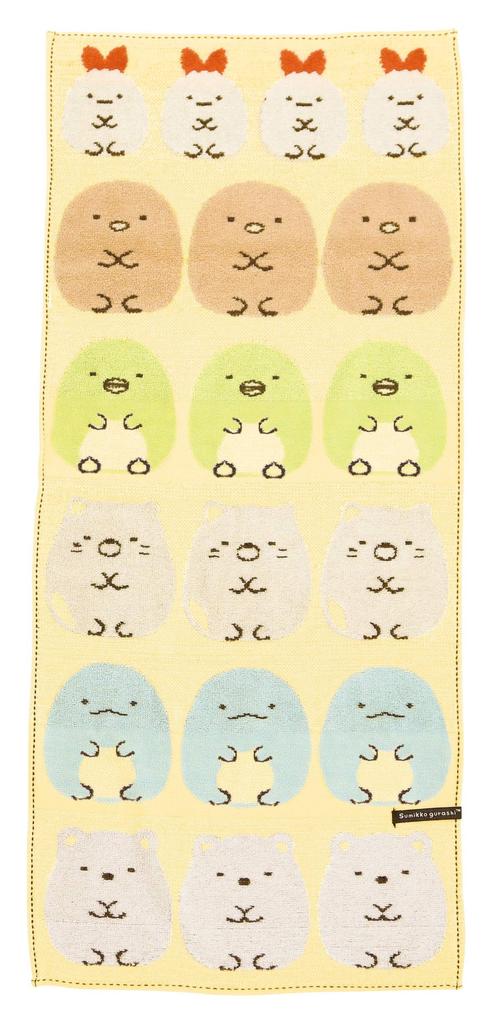 Marushin Sumikko Gurashi Face Antibacterial and Available In 3 6575017100 Towel, Cotton, Odor-Resistant, Sizes,