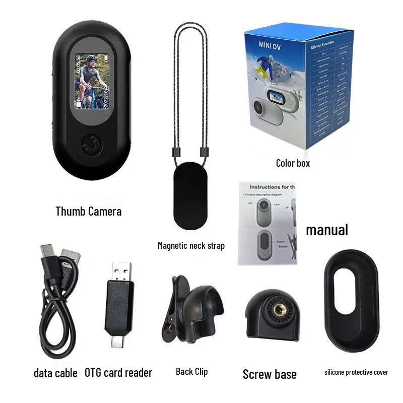 Wearable Thumb Action Camera: Magnetic Pocket, Neck & Pet Mount