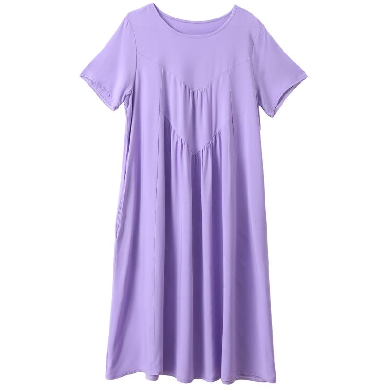 Κομψά Καλοκαιρινά Φαρδιά Φορέματα Γυναικεία Vintage Ρούχα Κοντομάνικο Μεγάλο Μέγεθος Casual Μακρύ Φόρεμα