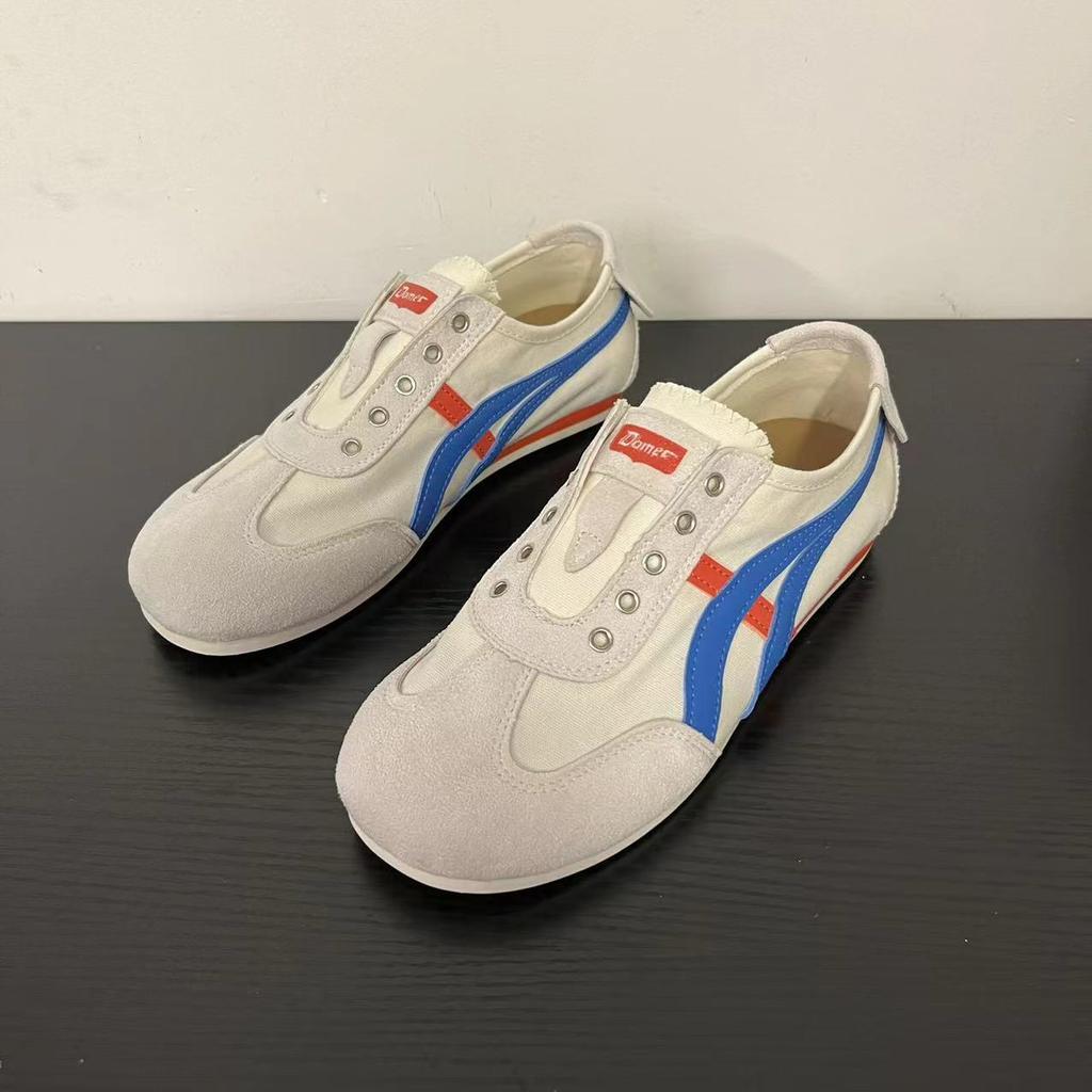Popular flat-bottomed canvas German training shoes women's models 2025 summer new thin breathable little white shoes one pedal Forrest Gump shoes