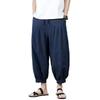 Plus Size Summer Cotton Linen Shorts Men Baggy Wide Leg Casual Capris Pants Male Sport Running Shorts Oversize Chinese Loose Straight Linen Pants