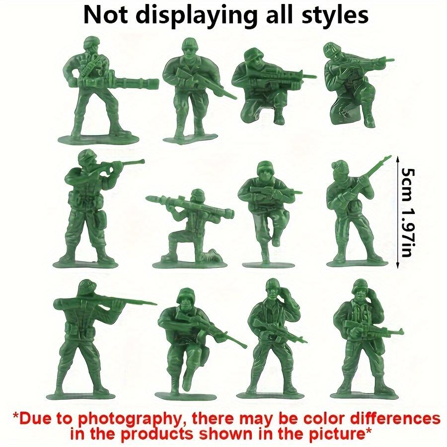 52pcs 5cm Green Military Tactical Soldier Miniatures - Army Model Figures for Collectors, Diorama Displays & Military ZSY