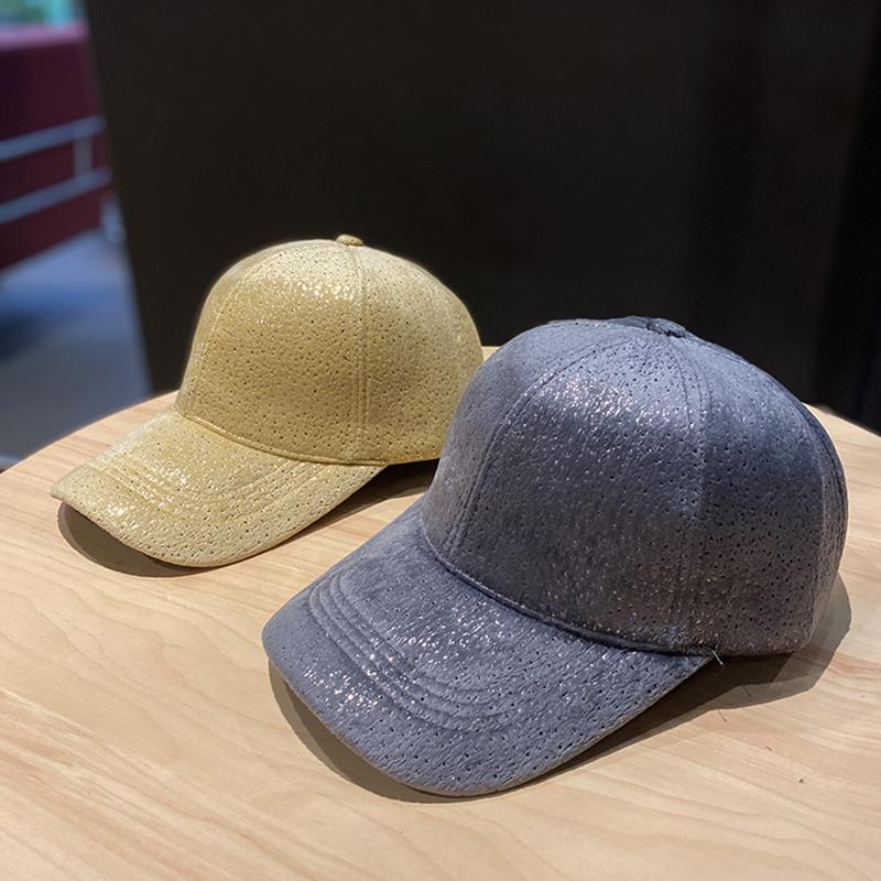 Jesień Zima Czapki Baseballowe Damska Czapka Modne Czapki Snapback Dla Kobiet Outdoor Codzienne Płatki Sequins Moda Akcesoria