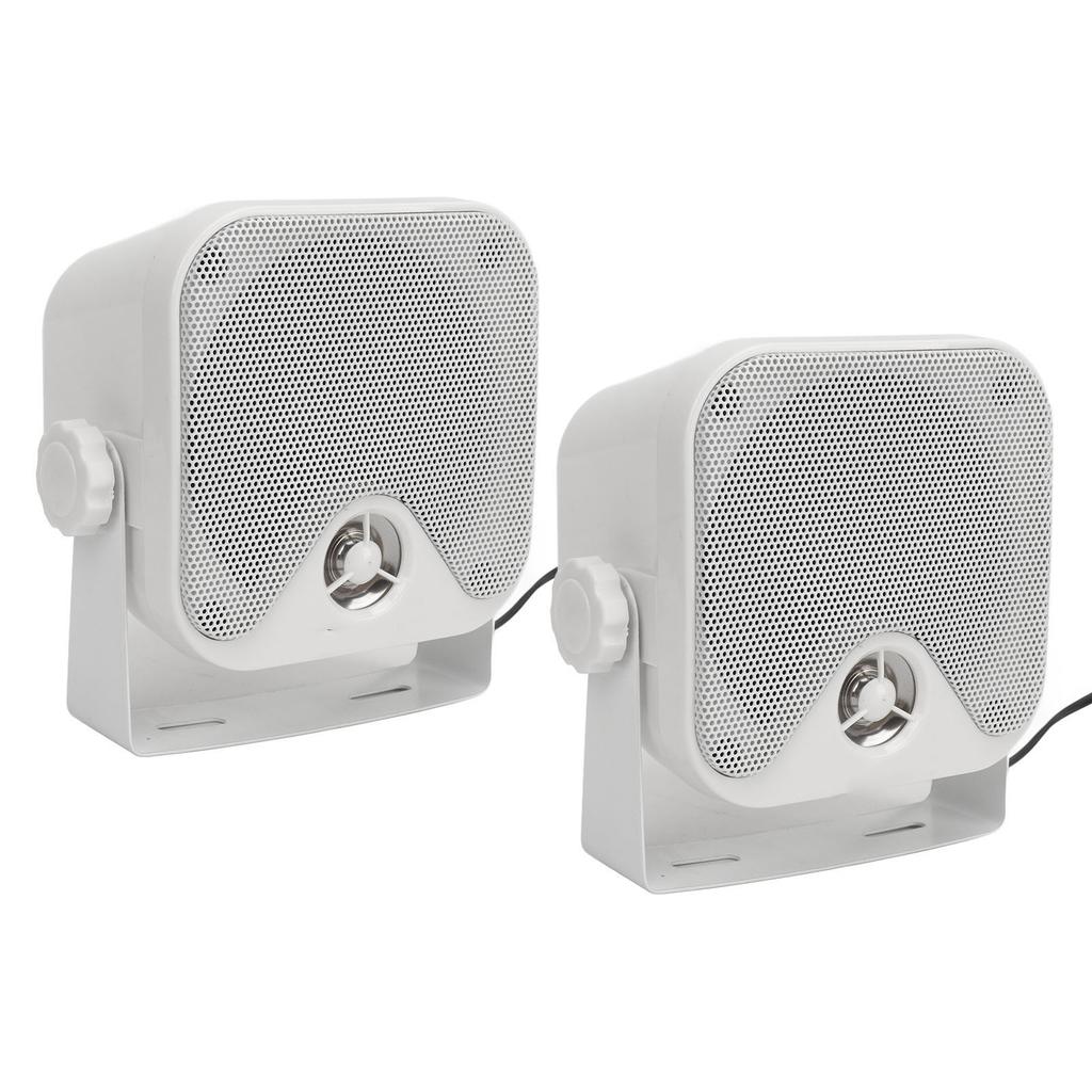 1 Pair 4in Marine Box Speakers 100W Heavy Duty Waterproof Outdoor Sound System for ATV UTV Tractor Truck